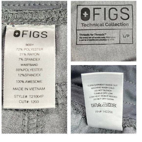 Figs Scrub Set Graphite Kade Cargo Scrub Pants LP Casma Three-Pocket Scrub Top M - Picture 6 of 14